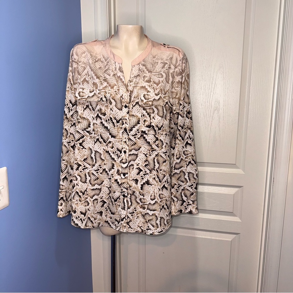 Calvin Klein XL Ombre Snake print Patterned Blouse
